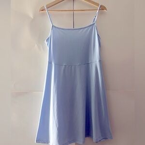 Breezy sky blue cotton mini dress
